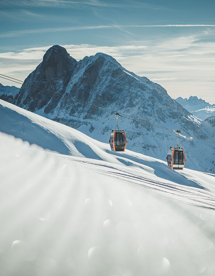 Panorama invernale delle Dolomiti